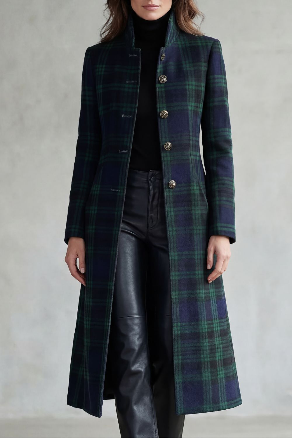 Rowleigh – Highland check silhouette – Wool blend coat-10475328143703-OLVIA ROSE LONDON