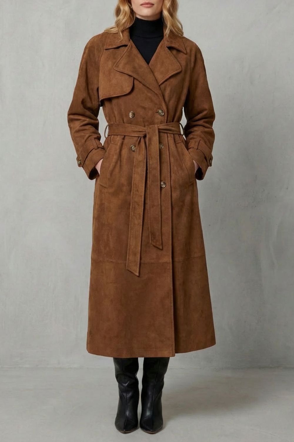 Velloré – Suede elegance – Trench coat-10468756783447-OLVIA ROSE LONDON