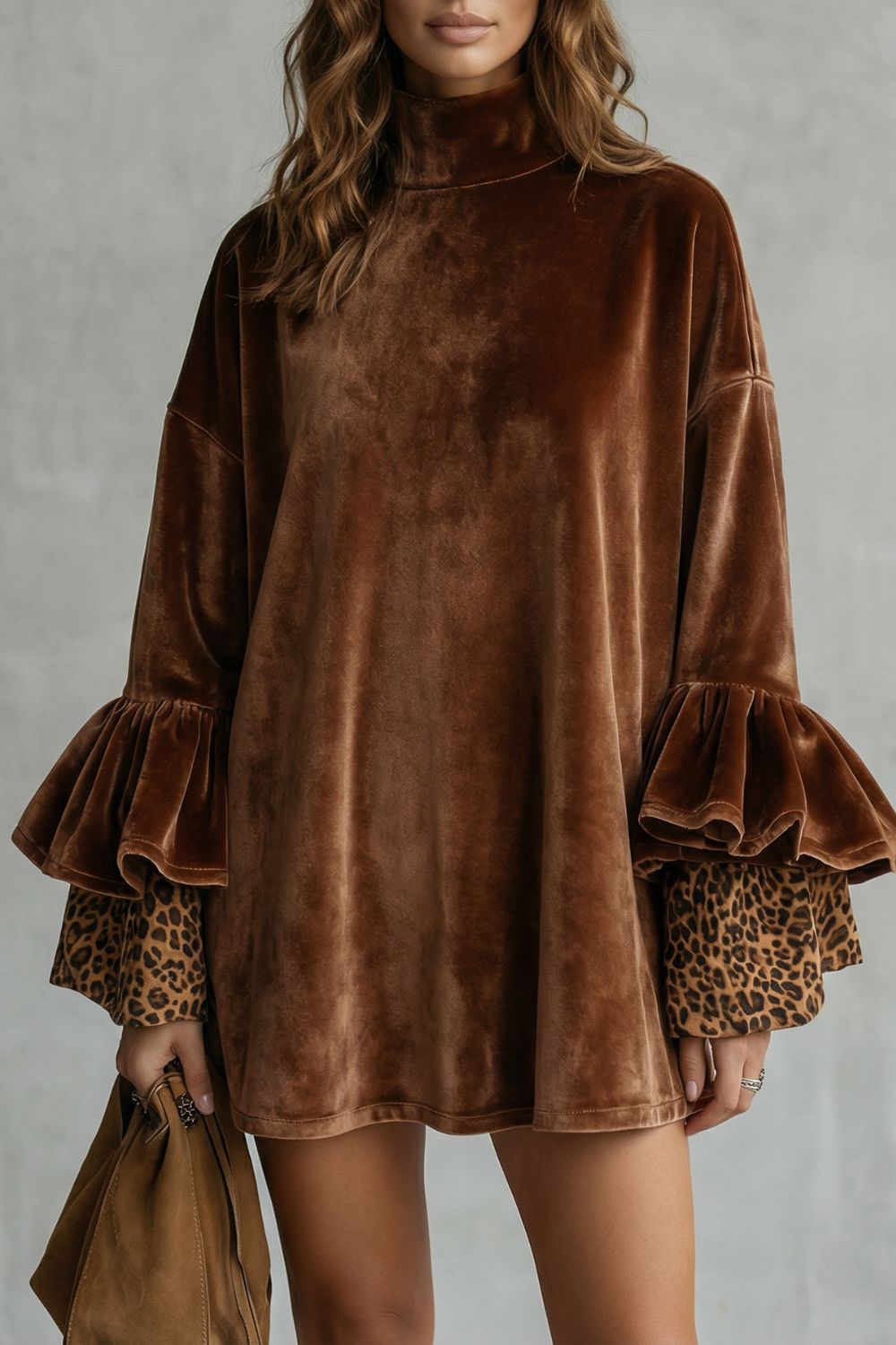 Velanique – Tiered sleeve detail – Velvet mini dress-10452986593623-OLVIA ROSE LONDON