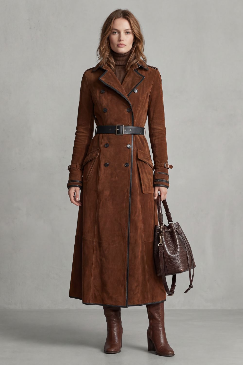 Marcelline – Tailored elegance – Long suede coat-10472151056727-OLVIA ROSE LONDON