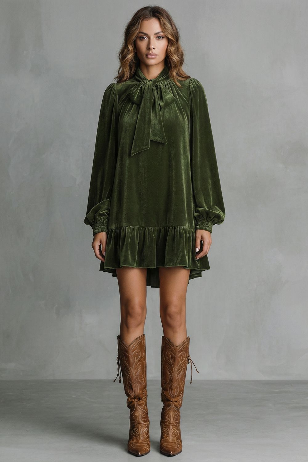 Velézia – Velvet bow detail – Mini dress-10453224227159-OLVIA ROSE LONDON