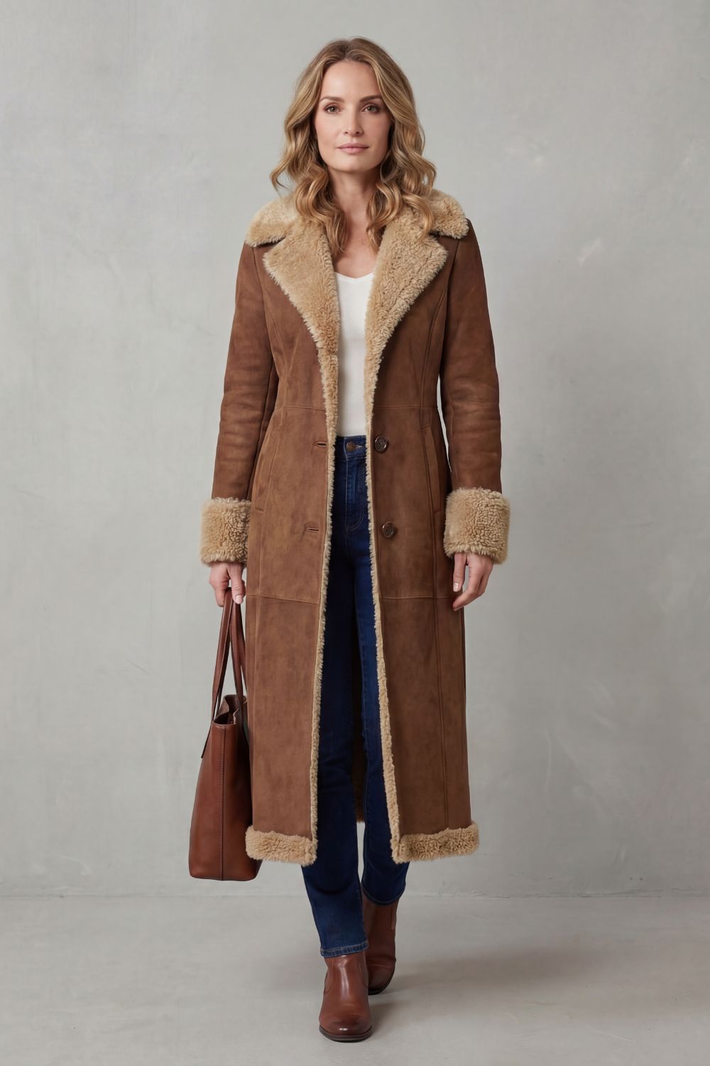 Selvion – Shearling-lined silhouette – Long winter coat-10487167877463-OLVIA ROSE LONDON