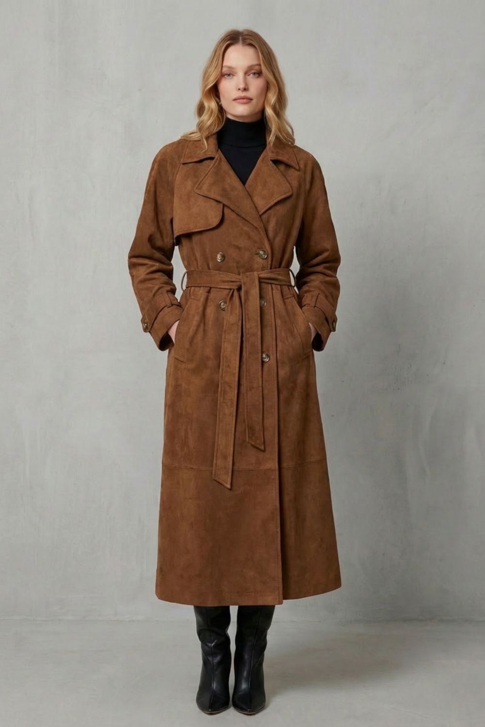 Velloré – Suede elegance – Trench coat-10468756783447-OLVIA ROSE LONDON