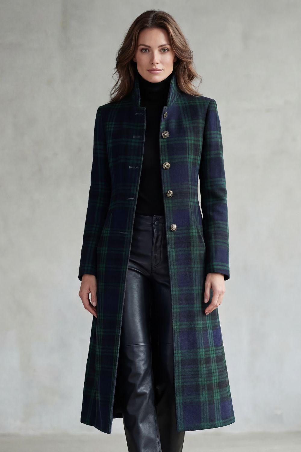Rowleigh – Highland check silhouette – Wool blend coat-10475328143703-OLVIA ROSE LONDON