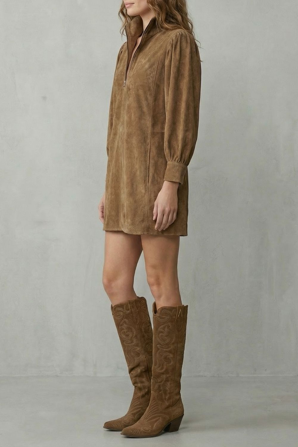 Valmira – Suede vintage charm – Mini dress-10452987576663-OLVIA ROSE LONDON