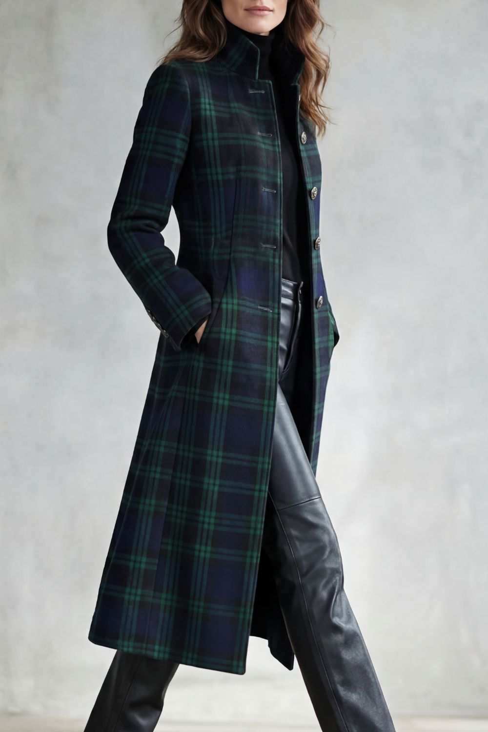 Rowleigh – Highland check silhouette – Wool blend coat-10475328143703-OLVIA ROSE LONDON