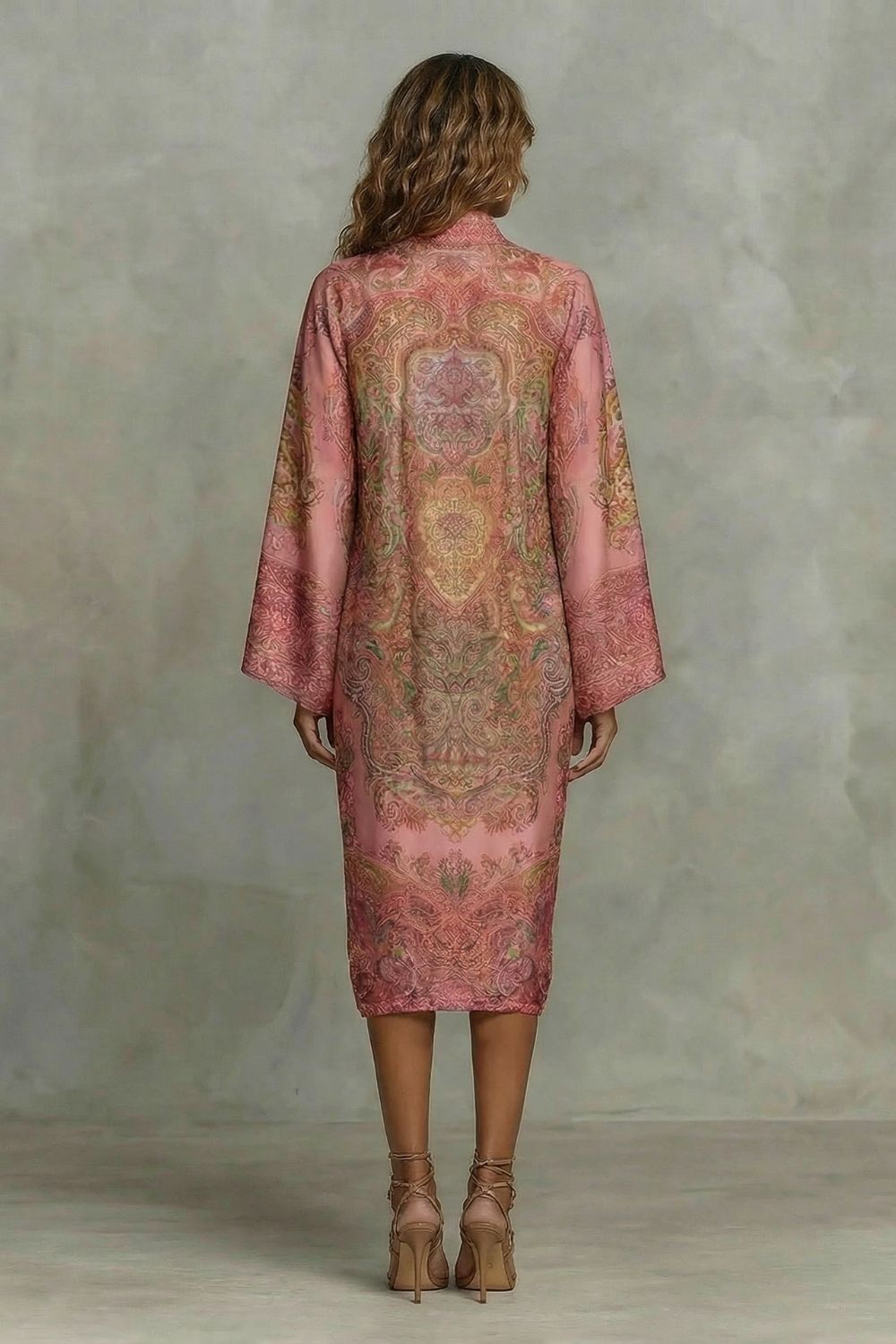 Marélienne – Baroque floral motif – Kimono midi dress-10452996555095-OLVIA ROSE LONDON