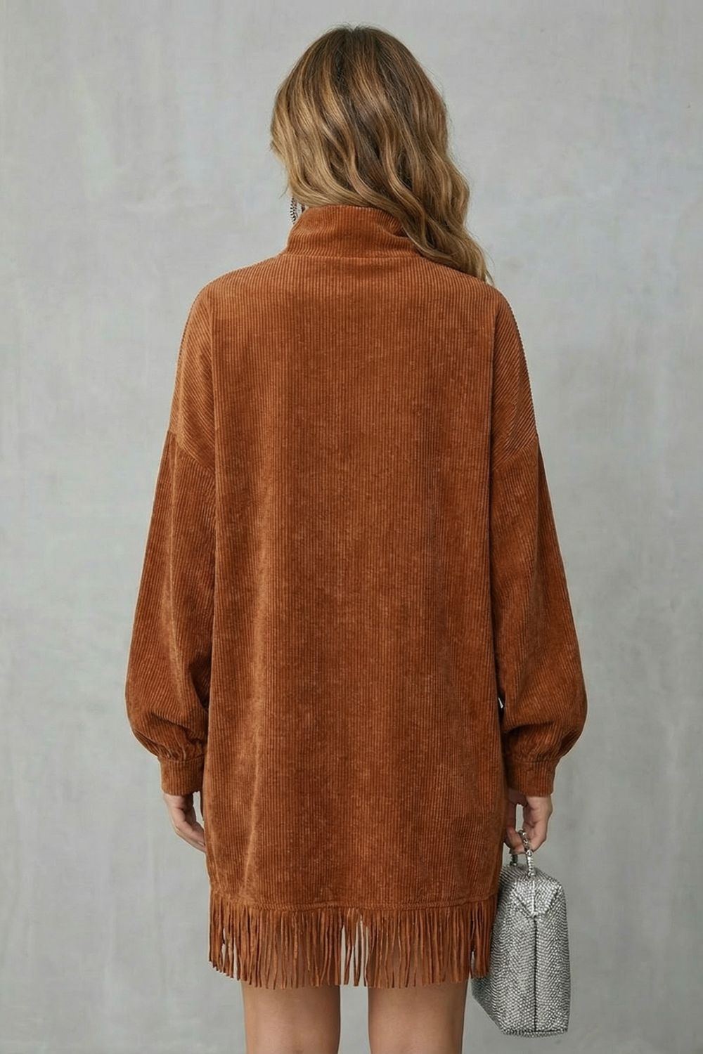 Castellaine – Fringed charm – Turtleneck mini dress-10454117777751-OLVIA ROSE LONDON