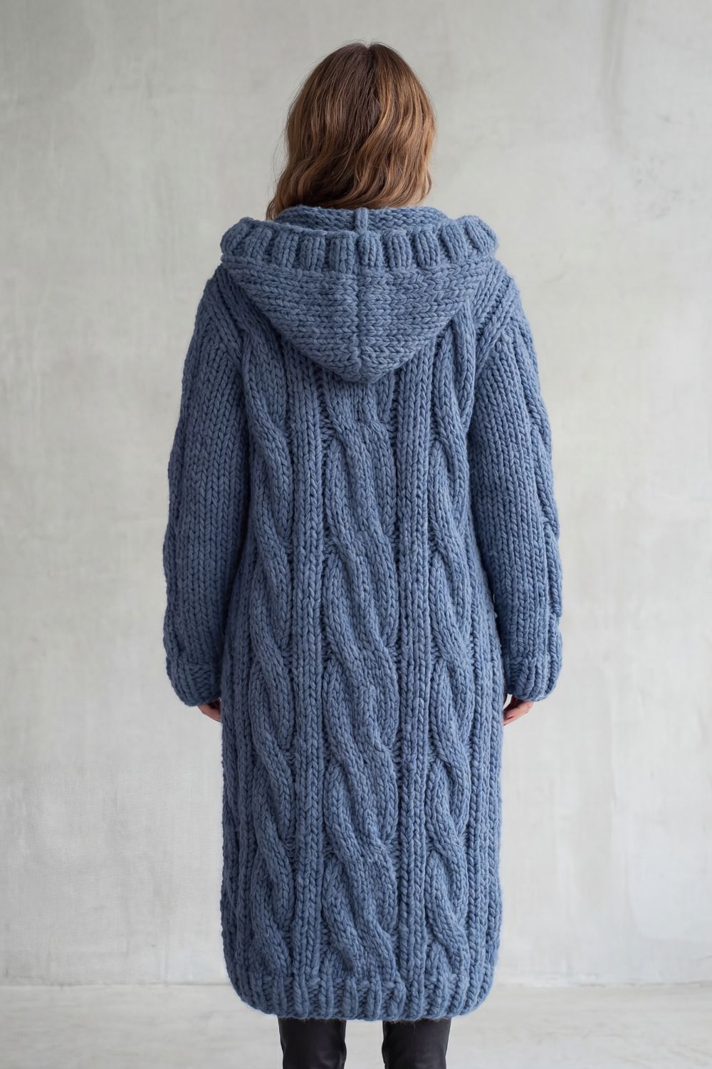 Karinaè – Oversized cable knit – Hooded cardigan coat-10476348473687-OLVIA ROSE LONDON
