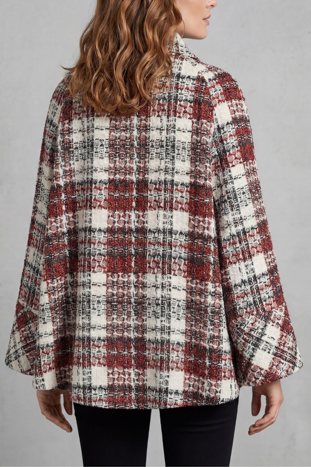 Rosélle – Vintage check flair – Wool cape coat-10475326767447-OLVIA ROSE LONDON