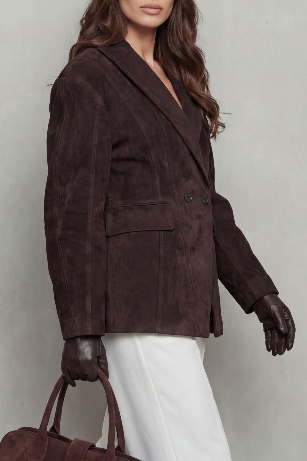 Savrielle – Sculpted silhouette – Suede jacket-10472590115159-OLVIA ROSE LONDON