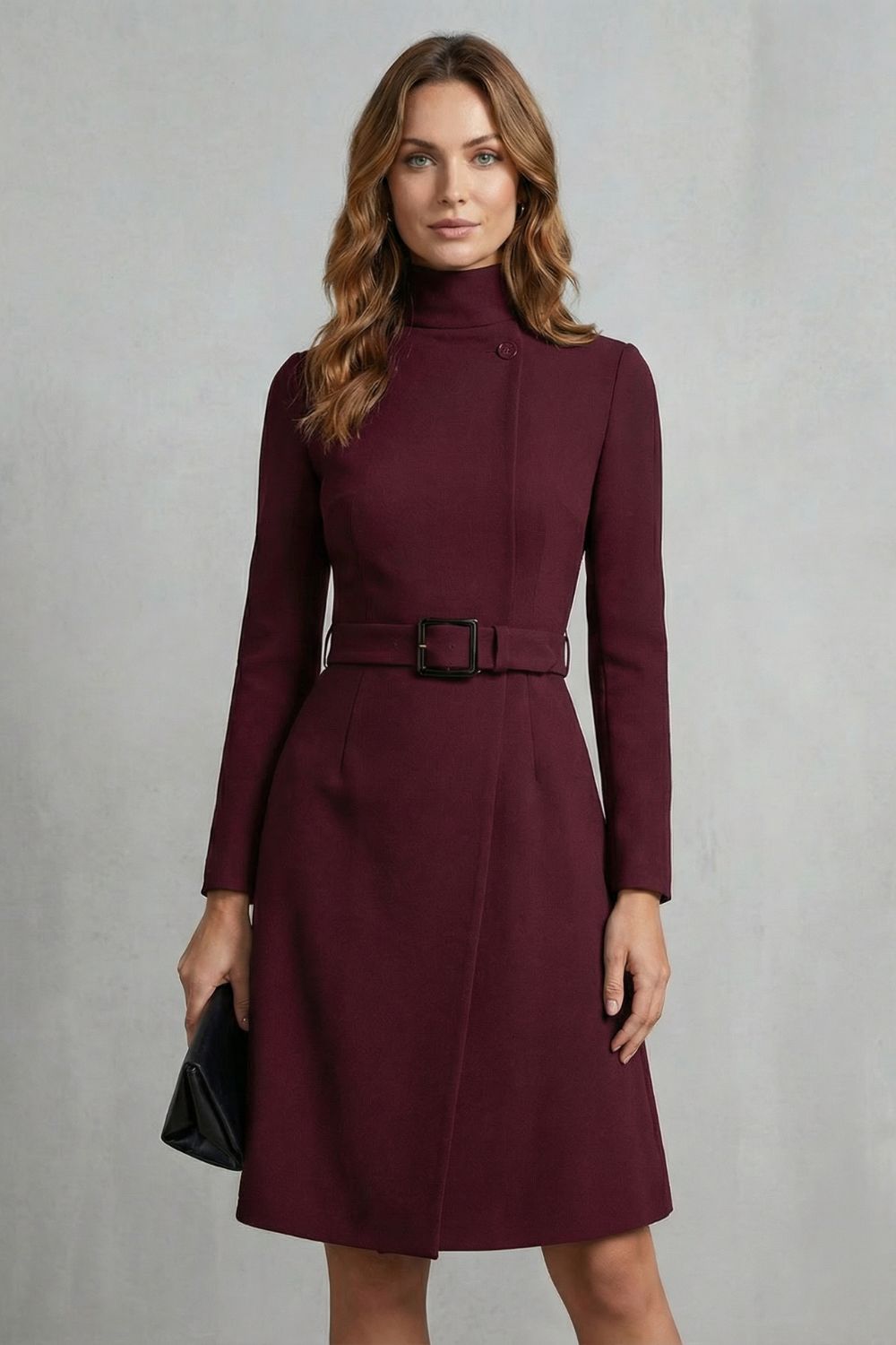 Nivara – Asymmetric belted waist – A-line midi dress-10452988920151-OLVIA ROSE LONDON