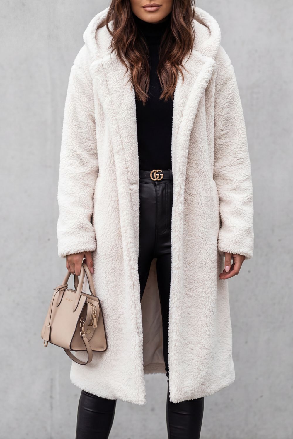 Fioranta – Plush hooded design – Long teddy coat-10469801197911-OLVIA ROSE LONDON