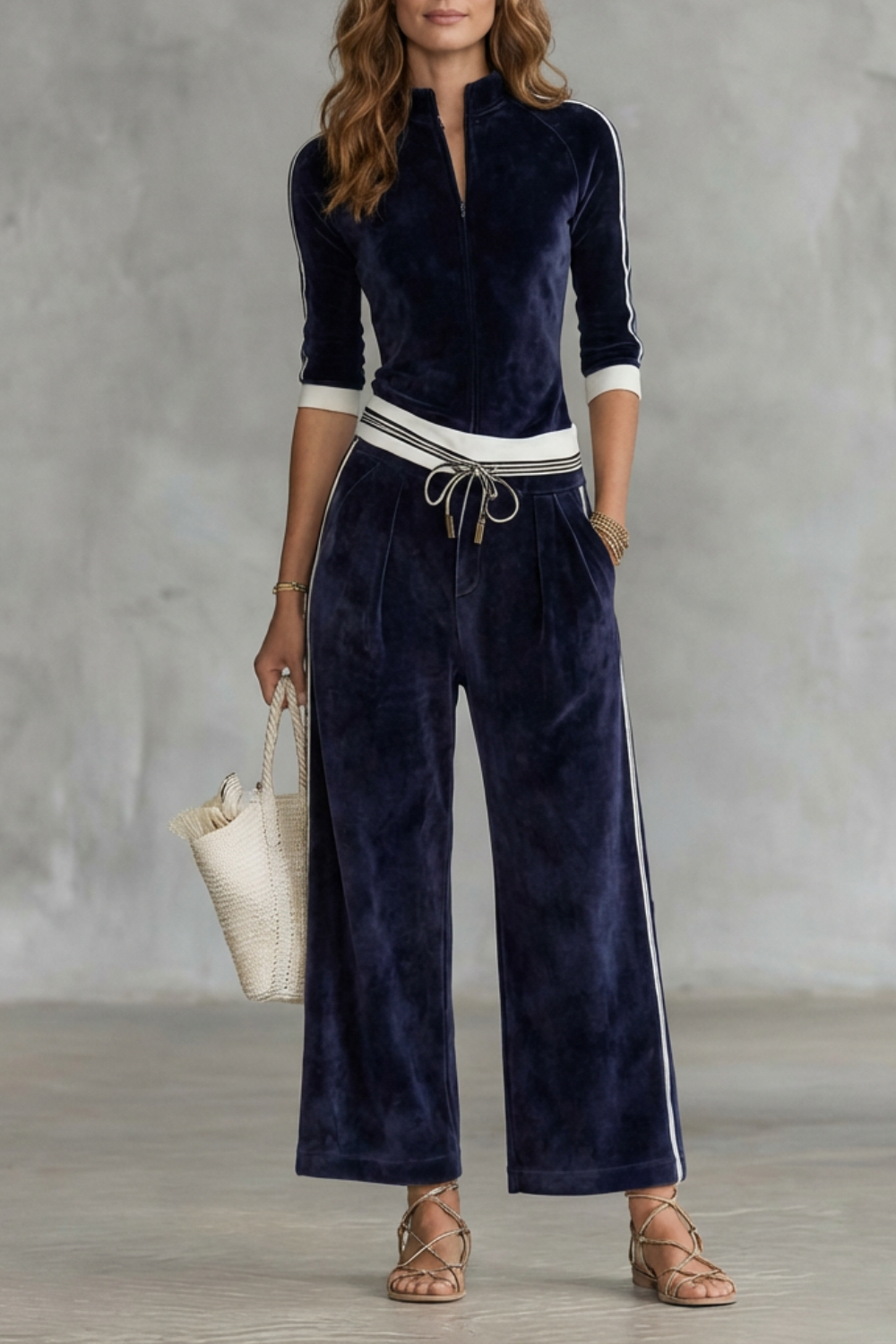 Alix Set – Luxe velour track co-ord with zip-up top & wide-leg pants-10508111413591-OLVIA ROSE LONDON
