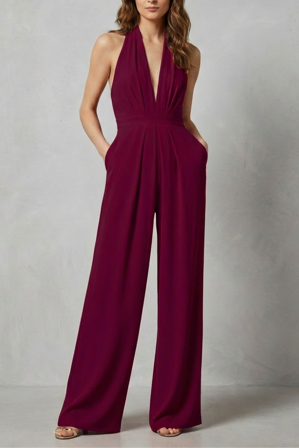 Aurora – Backless Halter Jumpsuit – Bold Summer Glamour-10494058430807-OLVIA ROSE LONDON