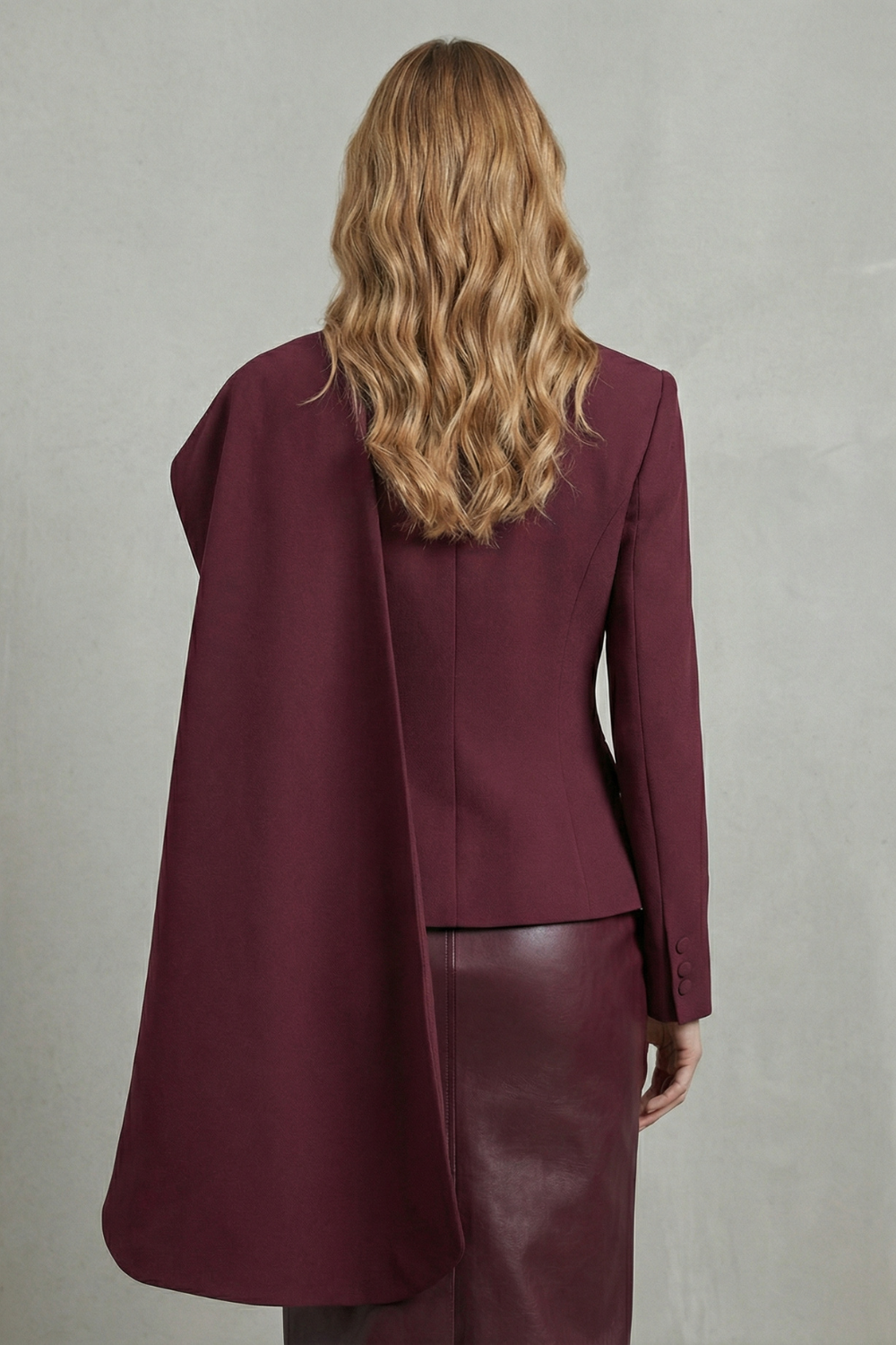 Avelina – Draped scarf-lapel – Asymmetrical blazer-10427607482711-OLVIA ROSE LONDON