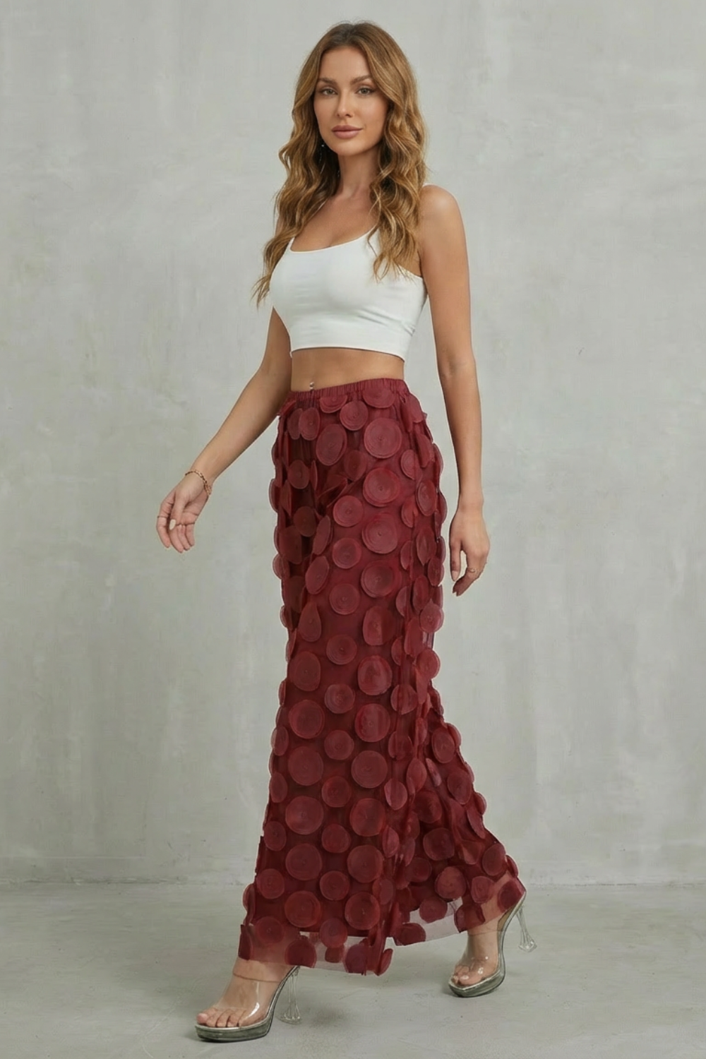 Bellaria – 3D circle appliqué – Wide-leg trousers-10510178779479-OLVIA ROSE LONDON