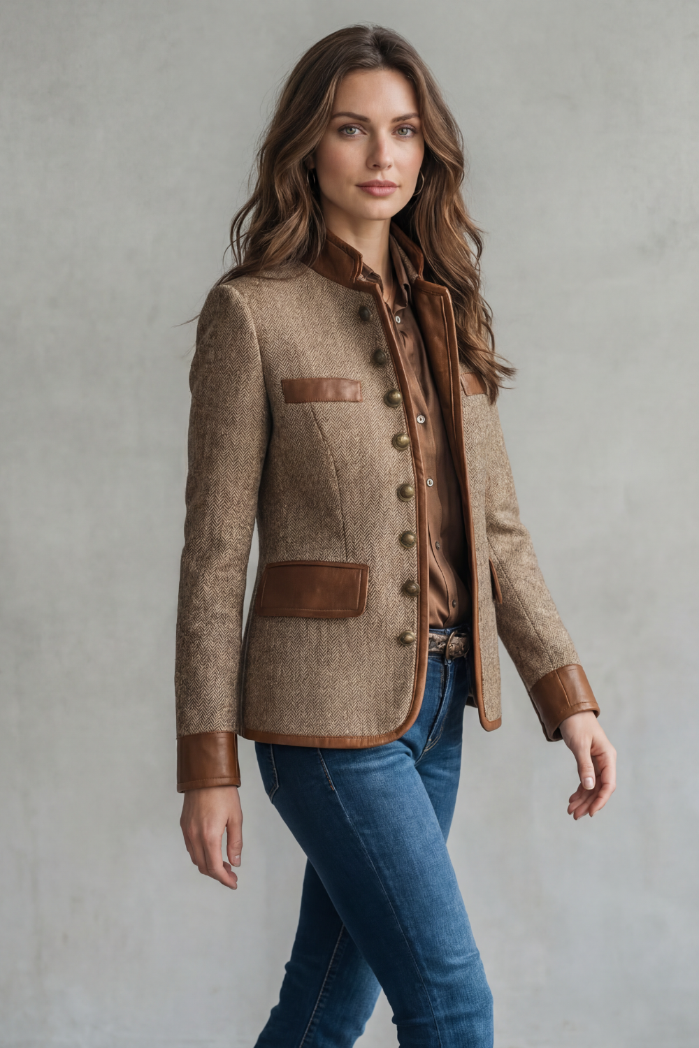 Brienne – Vintage Trim Detail – Tweed Jacket-10490775142743-OLVIA ROSE LONDON