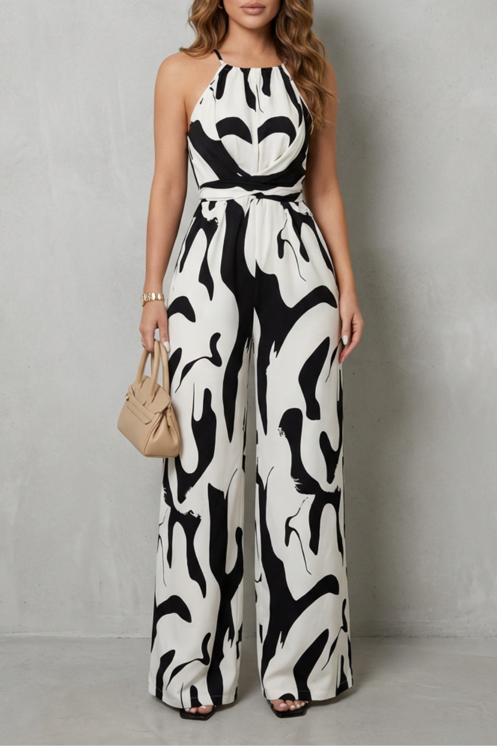 Calivana – Abstract print halter – Wide-leg jumpsuit-10510207811927-OLVIA ROSE LONDON