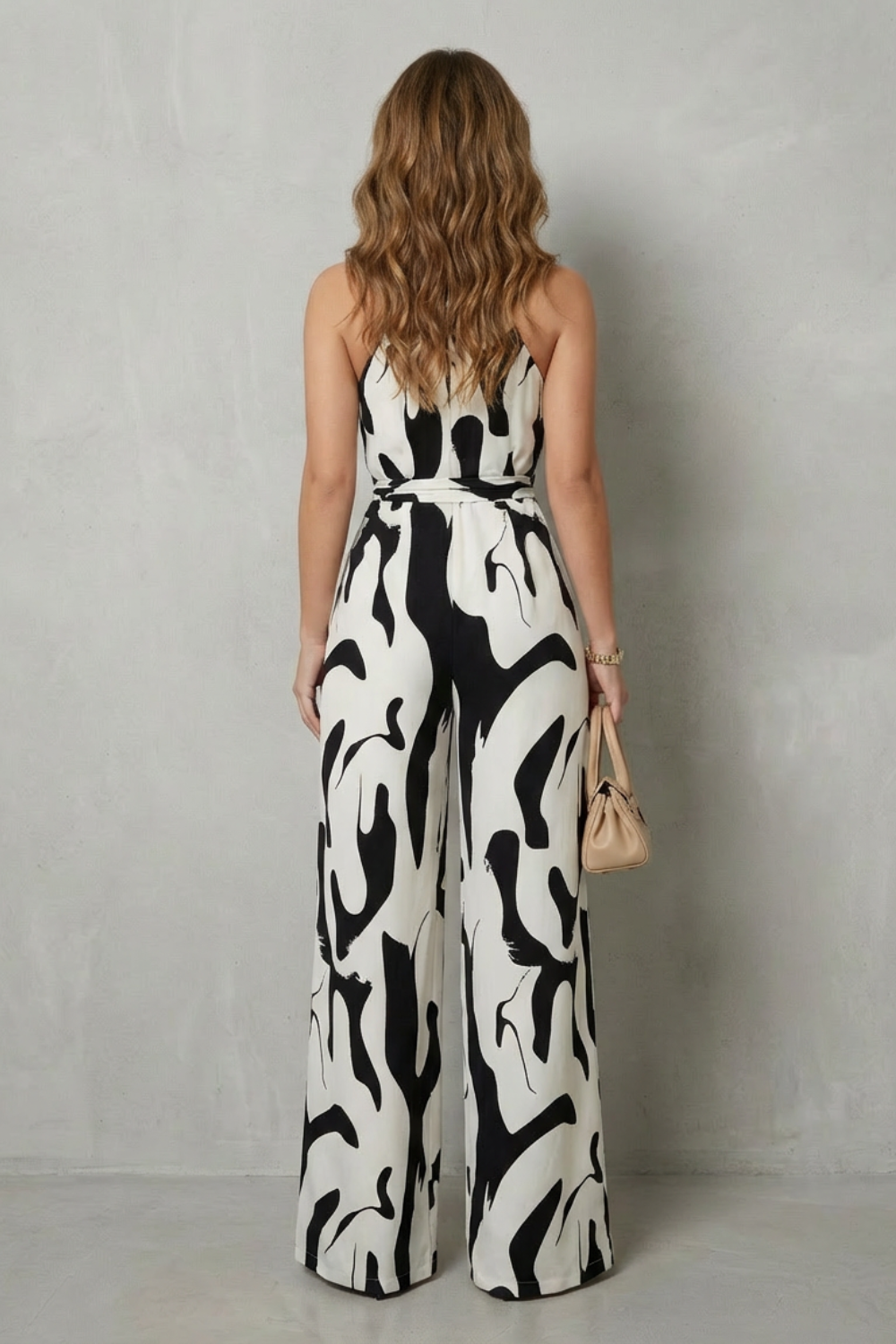 Calivana – Abstract print halter – Wide-leg jumpsuit-10510207811927-OLVIA ROSE LONDON