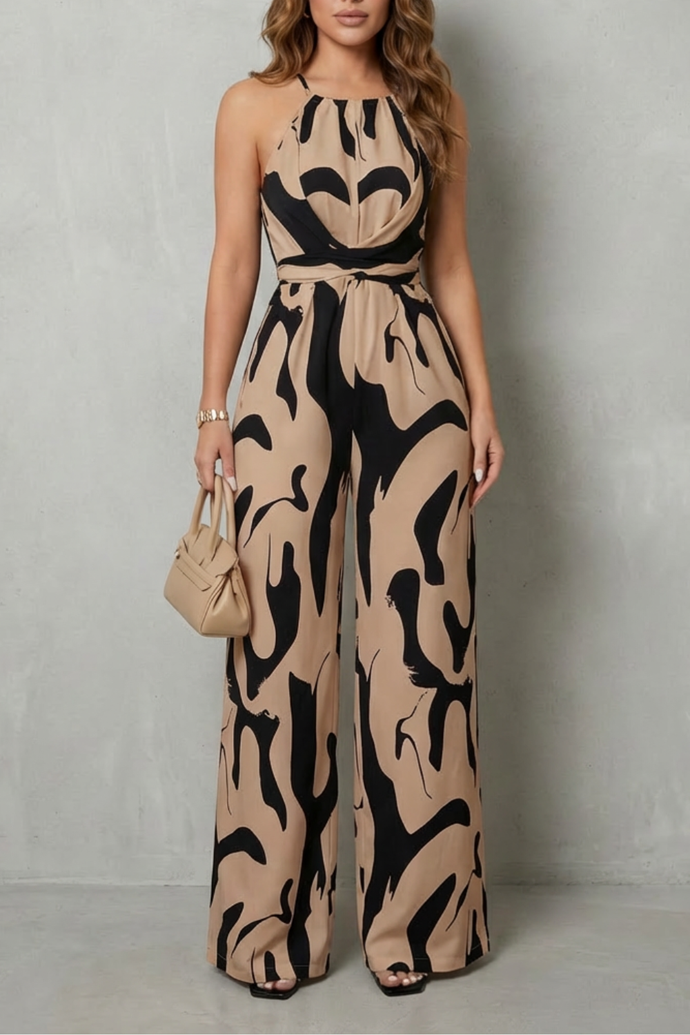 Calivana – Abstract print halter – Wide-leg jumpsuit-10510207811927-OLVIA ROSE LONDON