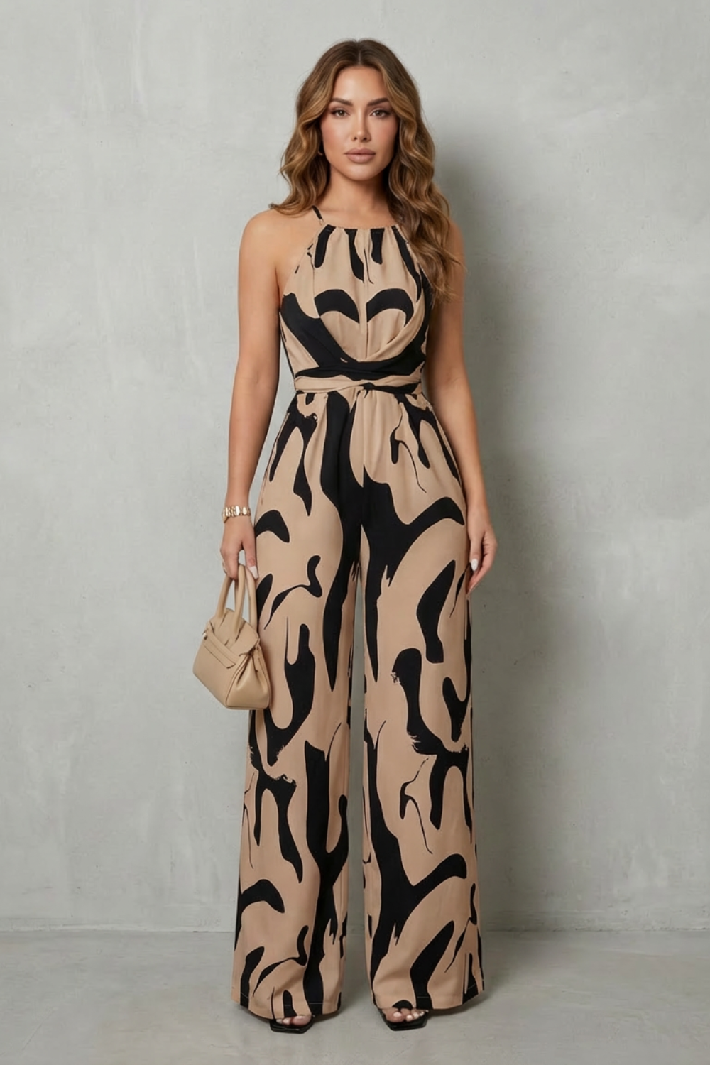 Calivana – Abstract print halter – Wide-leg jumpsuit-10510207811927-OLVIA ROSE LONDON