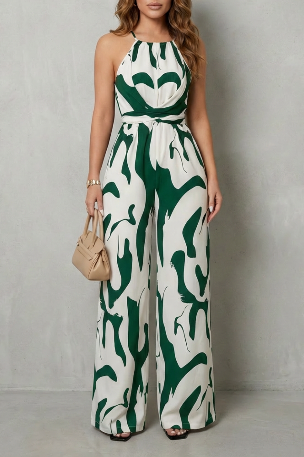 Calivana – Abstract print halter – Wide-leg jumpsuit-10510207811927-OLVIA ROSE LONDON