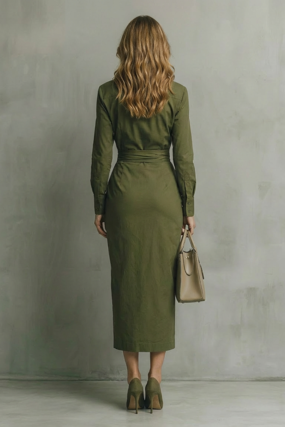 Camille – Asymmetric Waist Shirt Dress – Tailored Elegance for Autumn & Winter-10494046830935-OLVIA ROSE LONDON