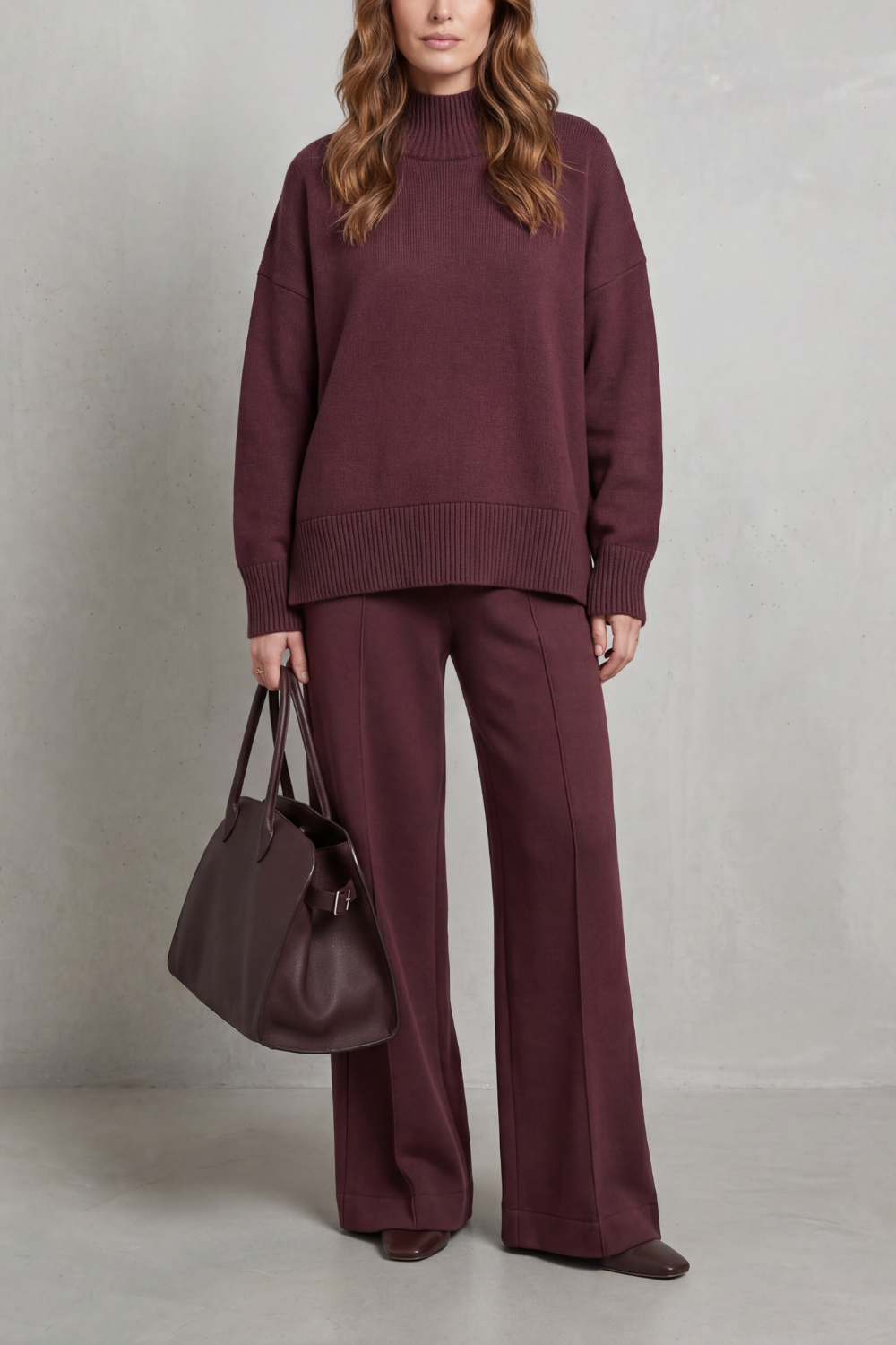 Casavella – Folded collar charm – Knit lounge set-10486880534871-OLVIA ROSE LONDON