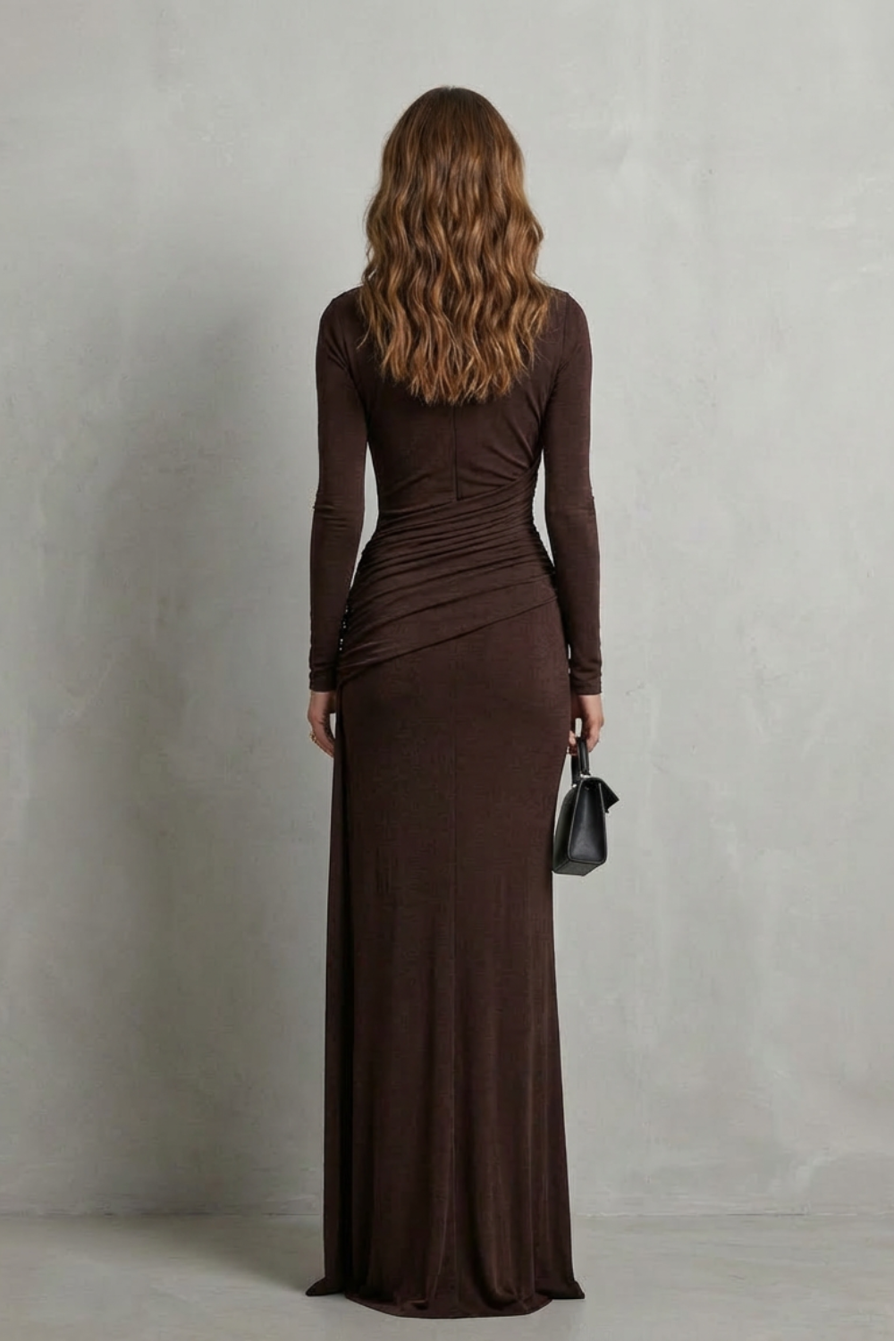 Celeste – Draped Pleated Maxi Dress – Elegant Silhouette-10494058234199-OLVIA ROSE LONDON