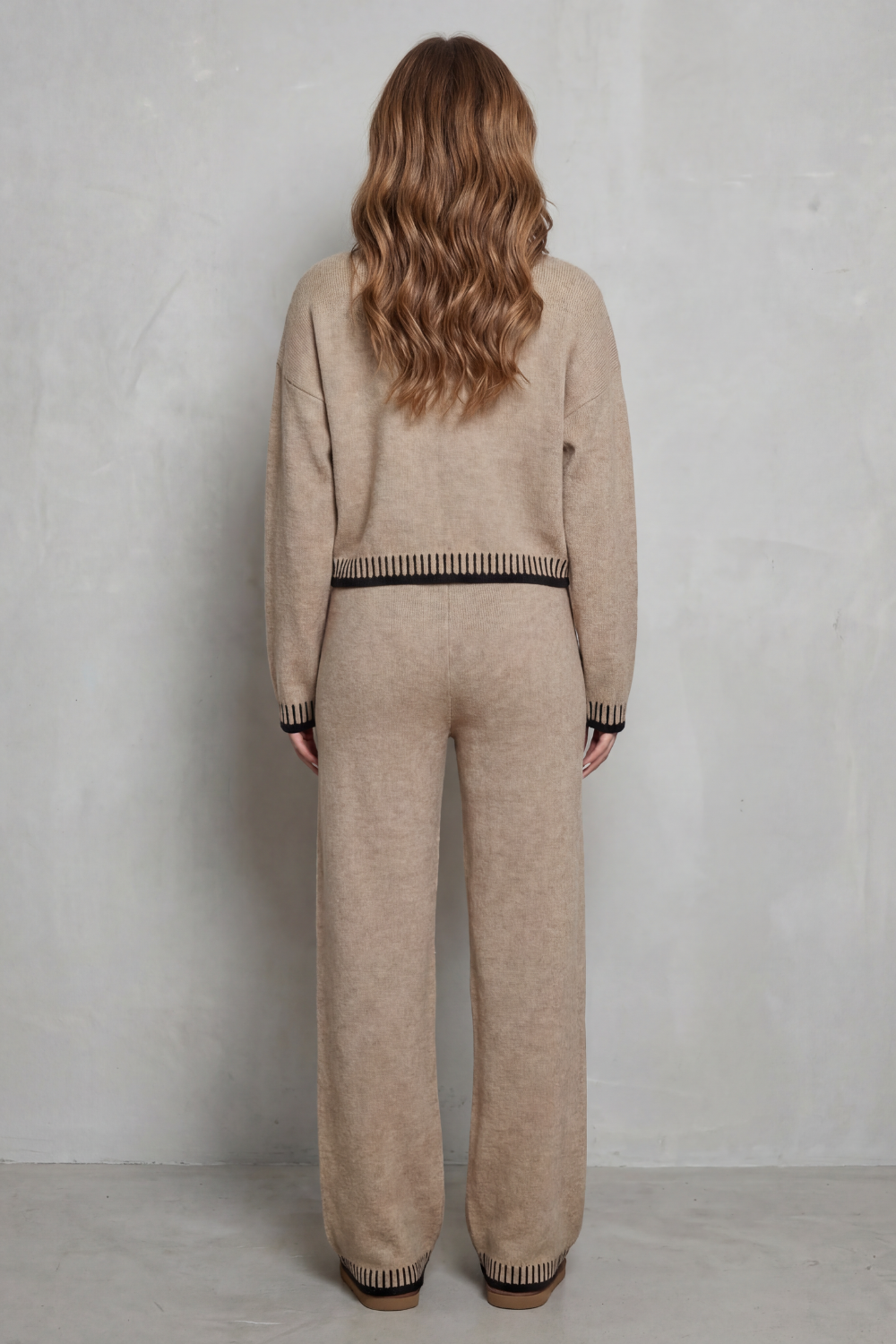 Cerivelle – Contrast trim – Knit loungewear set-10494039949655-OLVIA ROSE LONDON