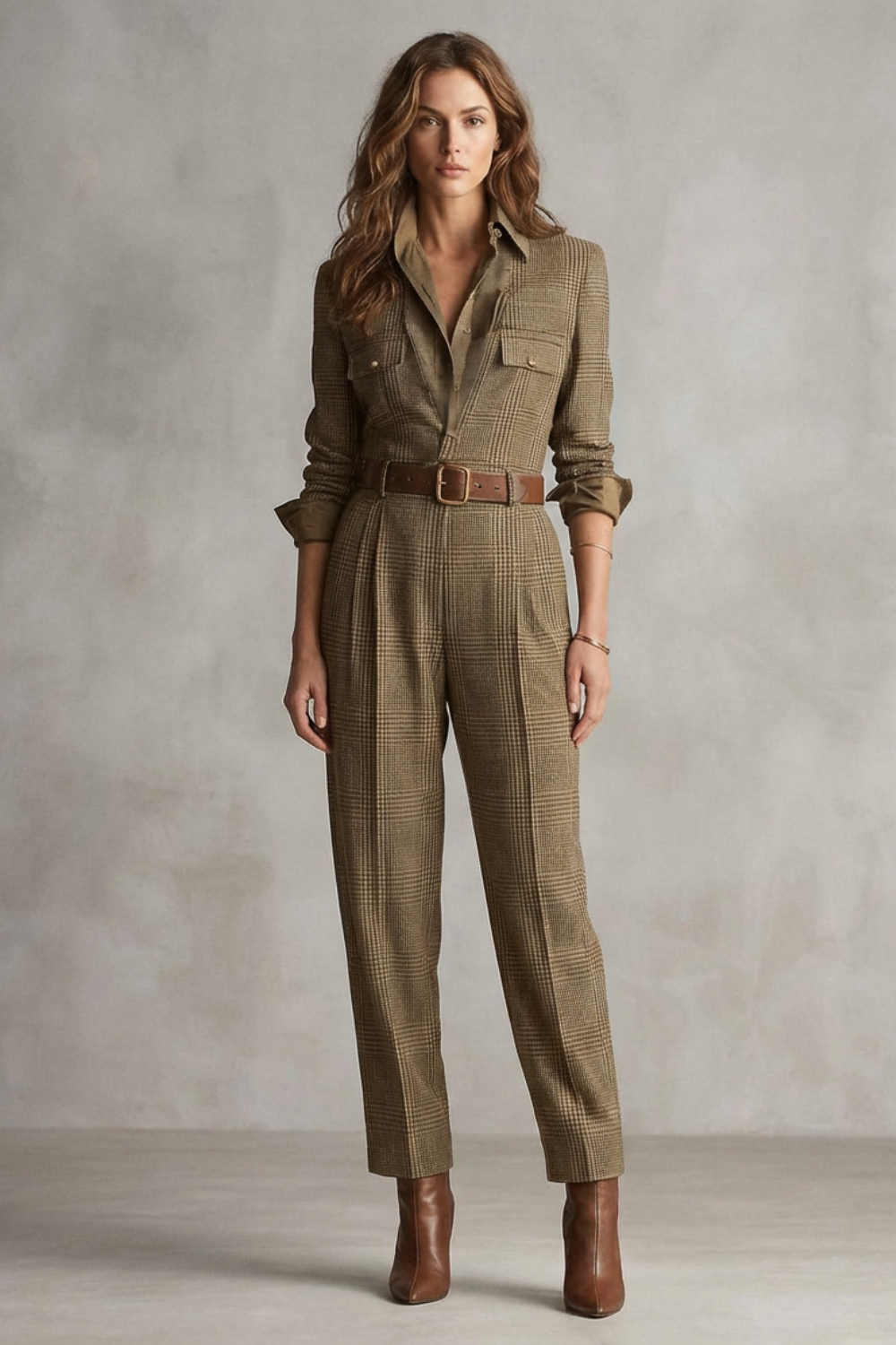 Cléonette – Vintage plaid charm – Tailored jumpsuit-10508079464791-OLVIA ROSE LONDON