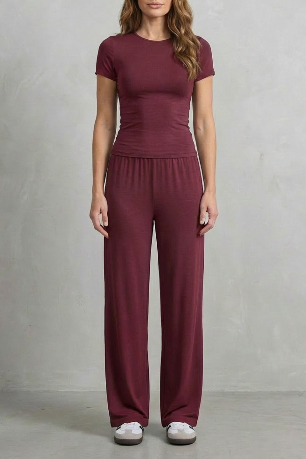 Élan – Sleek Simplicity – Pure Color Wide-Leg Pants Suit-10508117770583-OLVIA ROSE LONDON