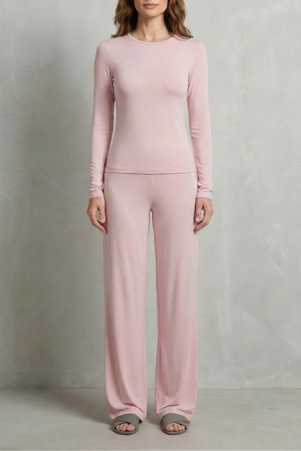 Élan – Sleek Simplicity – Pure Color Wide-Leg Pants Suit-10508117770583-OLVIA ROSE LONDON