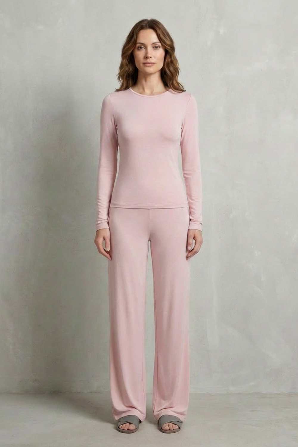 Élan – Sleek Simplicity – Pure Color Wide-Leg Pants Suit-10508117770583-OLVIA ROSE LONDON