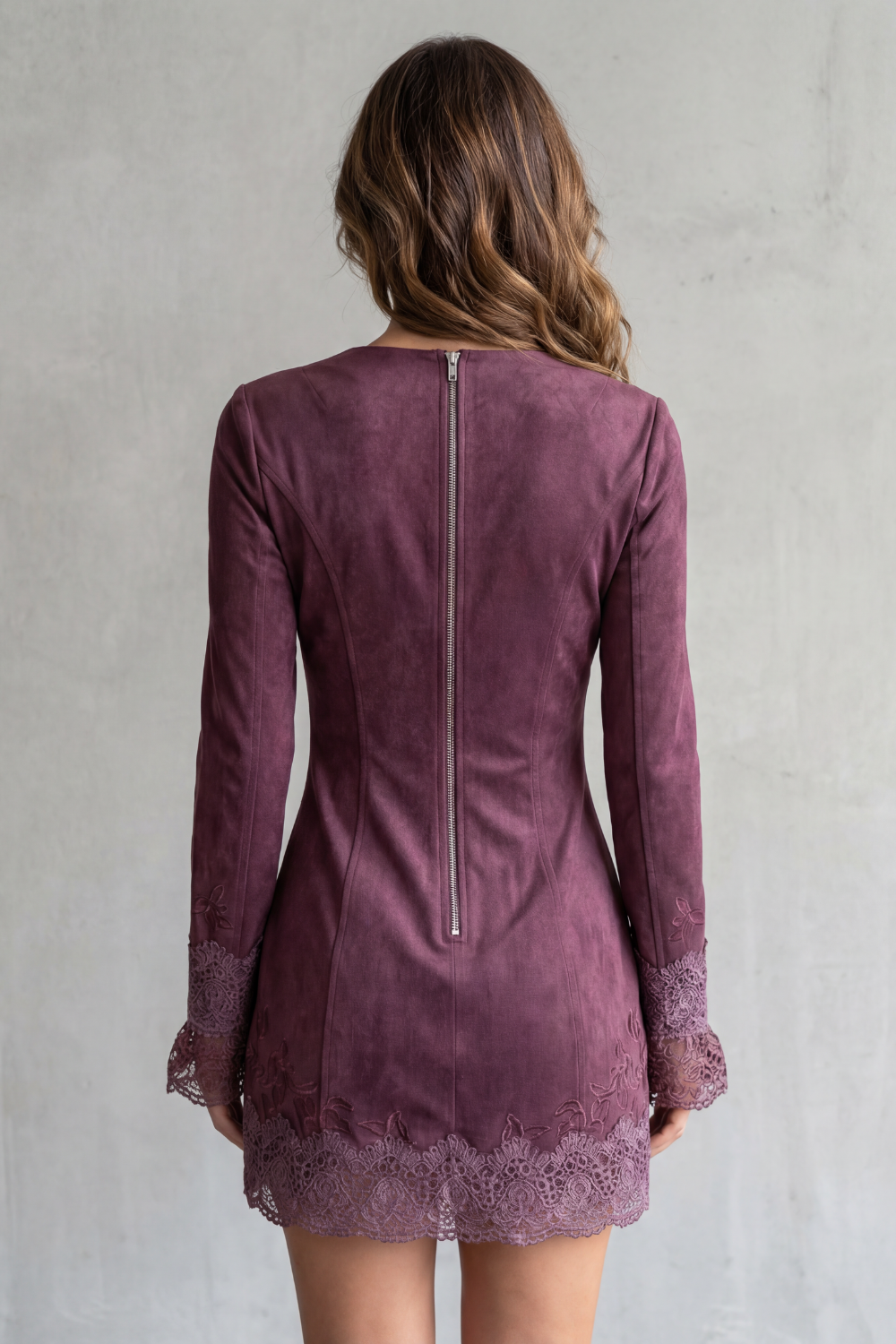 Elarisse – Boho stitch – Suede mini dress-10450671960407-OLVIA ROSE LONDON