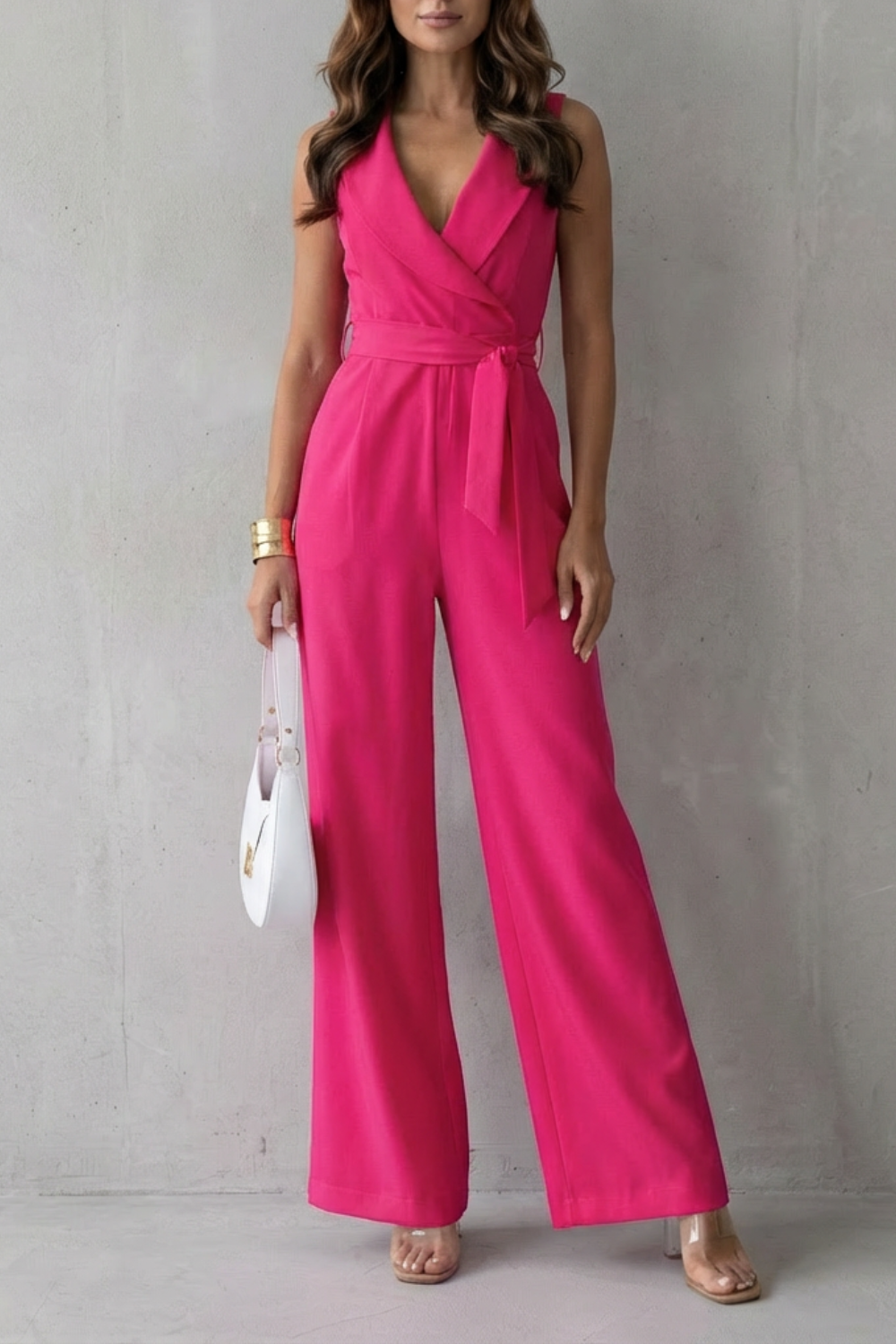 Elisavie – Lapel wrap waist – Tailored jumpsuit-10510417625431-OLVIA ROSE LONDON