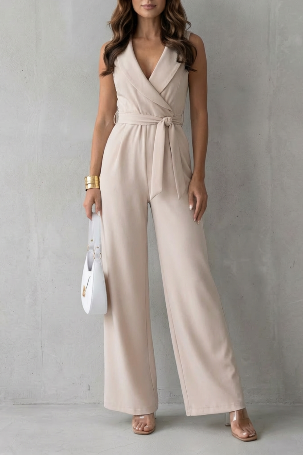 Elisavie – Lapel wrap waist – Tailored jumpsuit-10510417625431-OLVIA ROSE LONDON