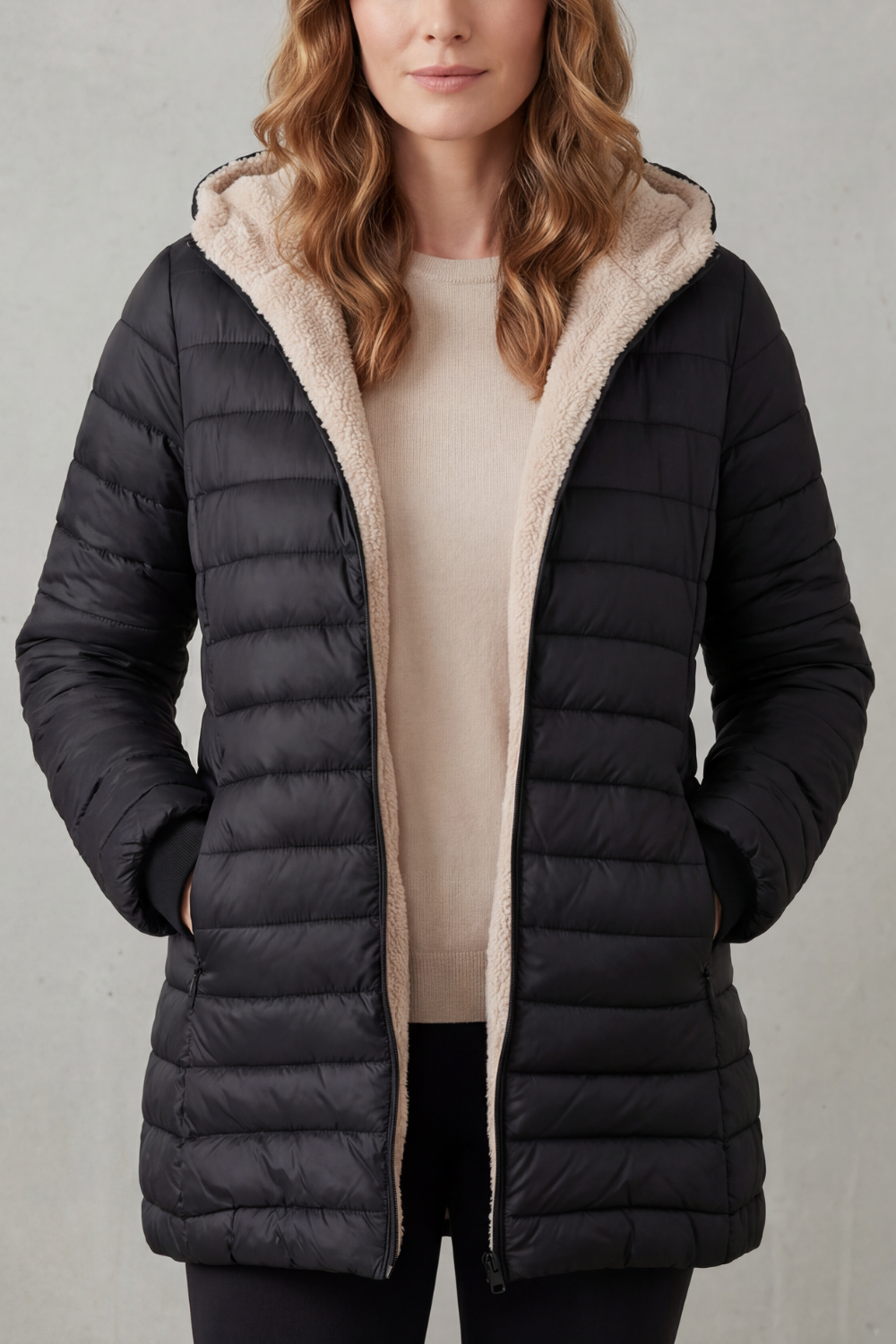 Ellavue – Sherpa lined comfort – Hooded puffer jacket-10469896749399-OLVIA ROSE LONDON