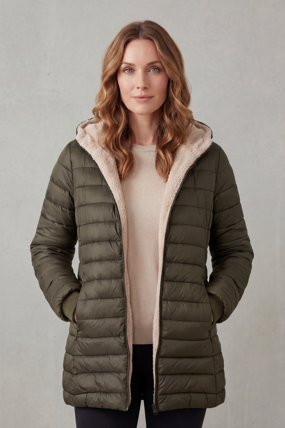 Ellavue – Sherpa lined comfort – Hooded puffer jacket-10469896749399-OLVIA ROSE LONDON