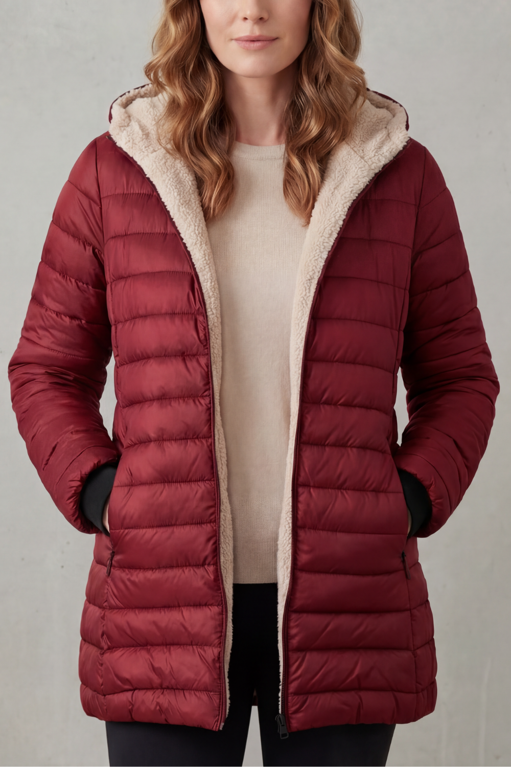 Ellavue – Sherpa lined comfort – Hooded puffer jacket-10469896749399-OLVIA ROSE LONDON