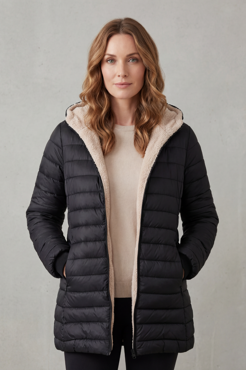 Ellavue – Sherpa lined comfort – Hooded puffer jacket-10469896749399-OLVIA ROSE LONDON