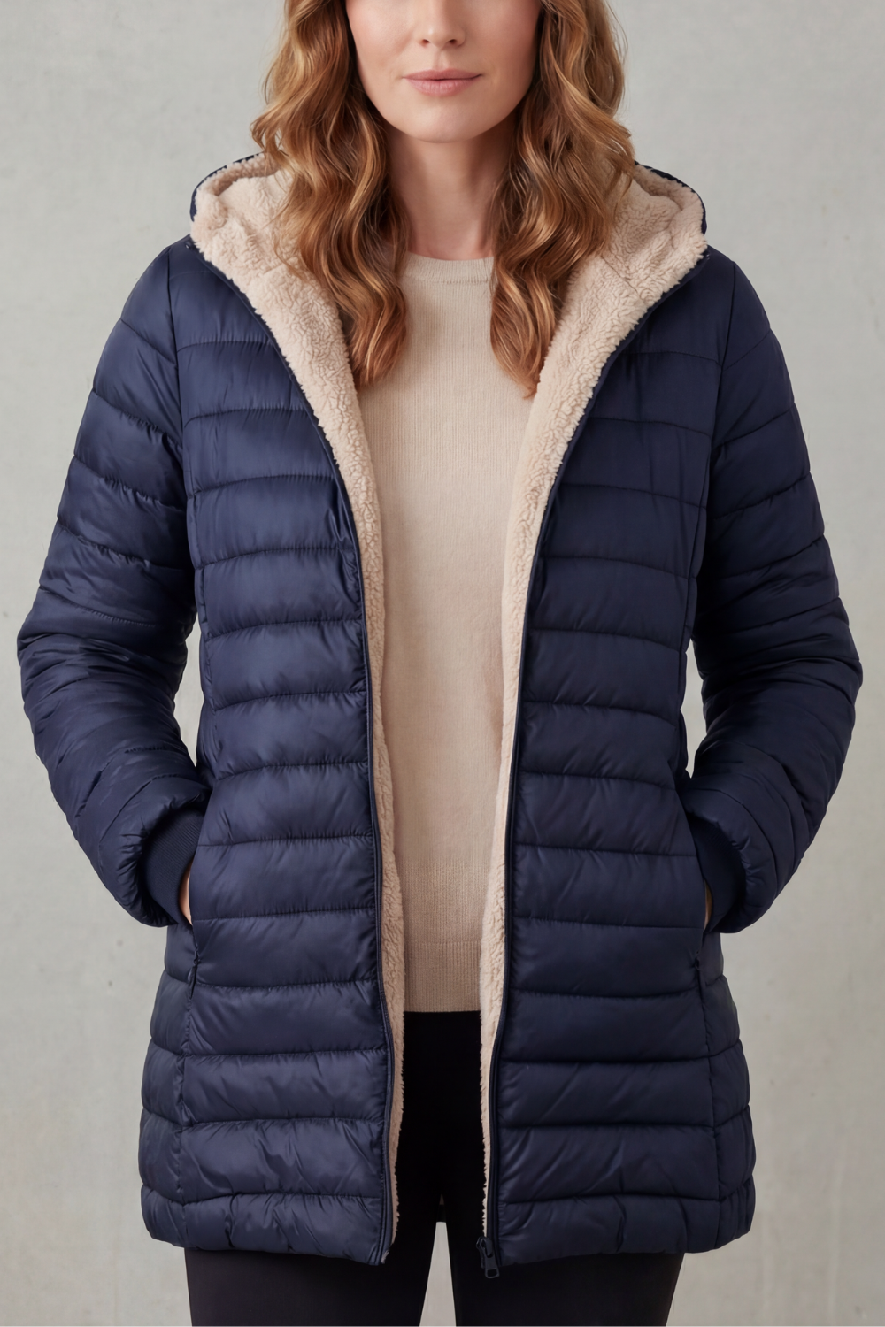 Ellavue – Sherpa lined comfort – Hooded puffer jacket-10469896749399-OLVIA ROSE LONDON