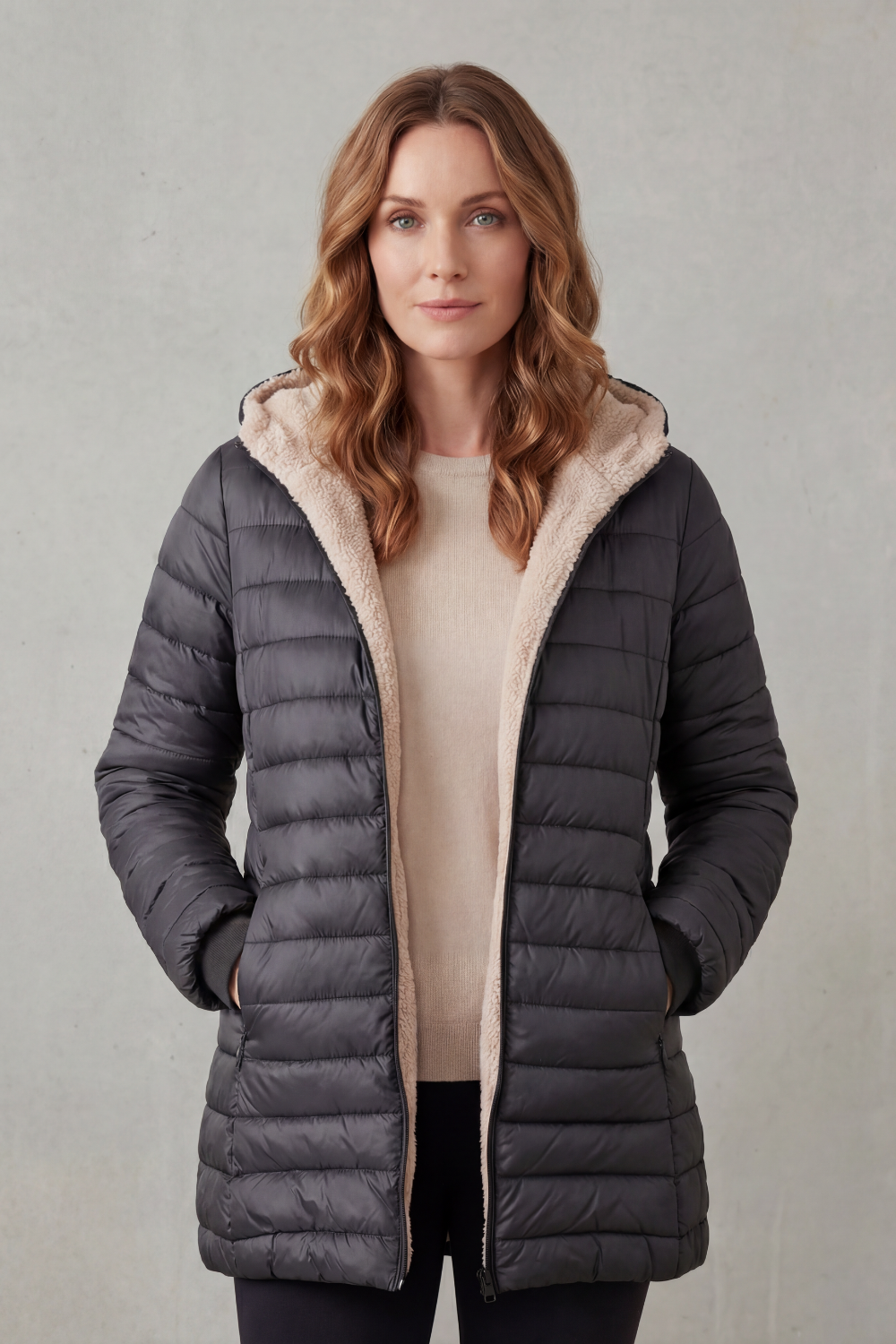 Ellavue – Sherpa lined comfort – Hooded puffer jacket-10469896749399-OLVIA ROSE LONDON