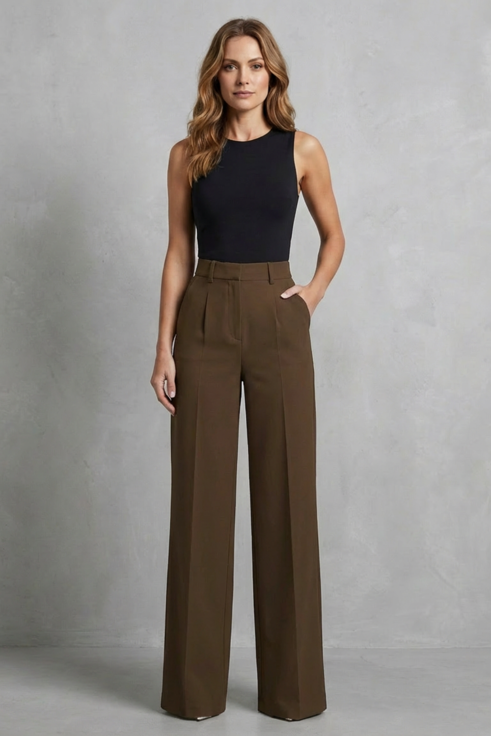 Elozane – Tailored pleats – High-waist wide-leg trousers-10507987943767-OLVIA ROSE LONDON