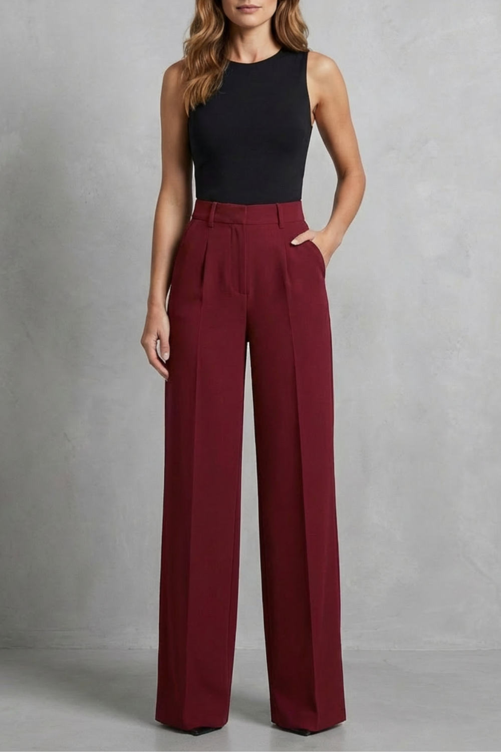 Elozane – Tailored pleats – High-waist wide-leg trousers-10507987943767-OLVIA ROSE LONDON