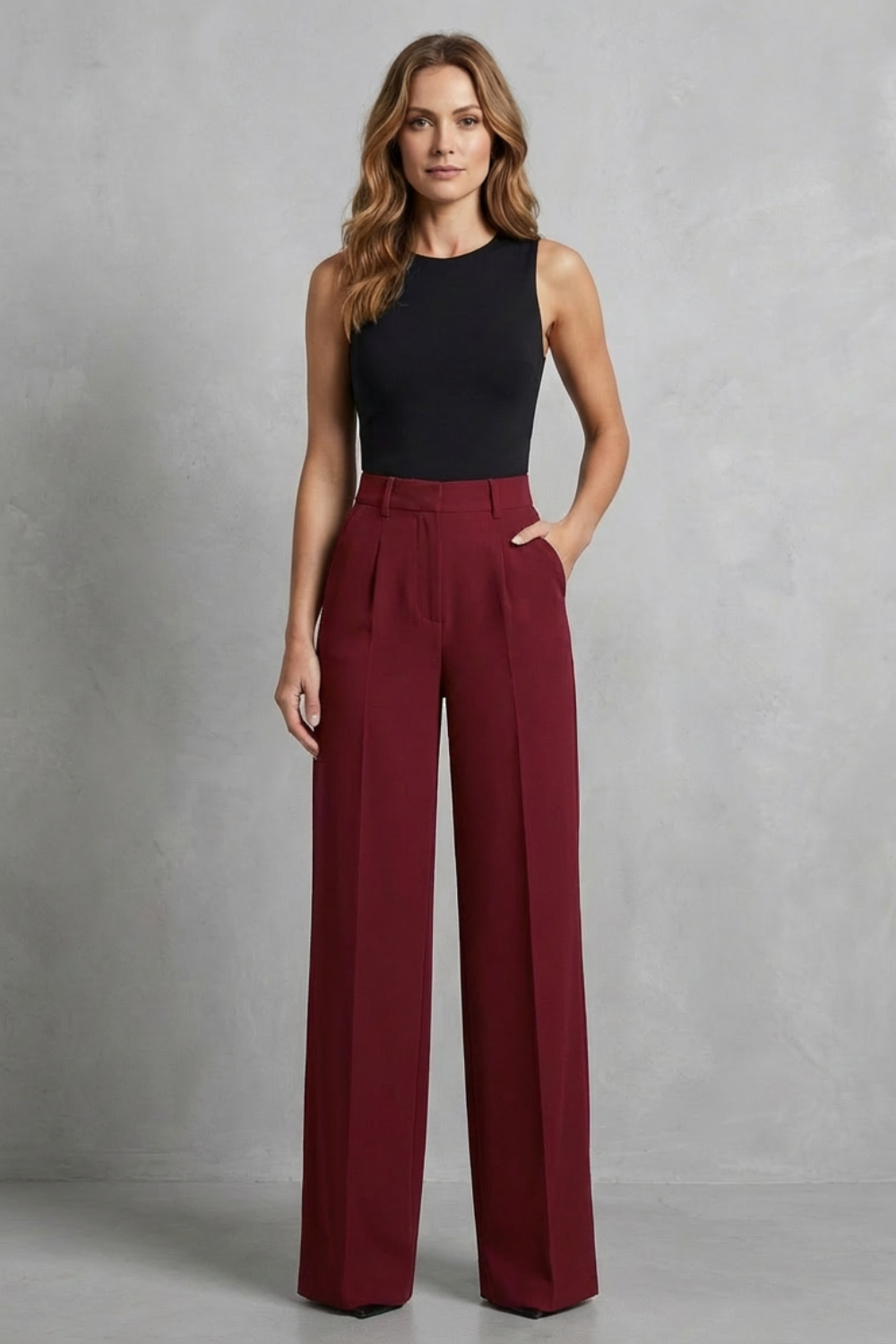 Elozane – Tailored pleats – High-waist wide-leg trousers-10507987943767-OLVIA ROSE LONDON