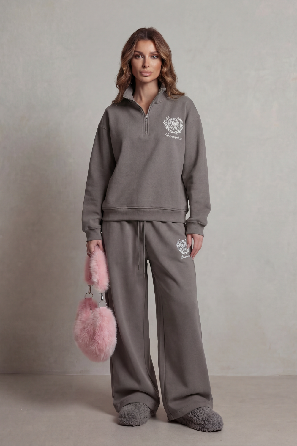 Florevée – Embroidered crest – Zip lounge set-10487014326615-OLVIA ROSE LONDON