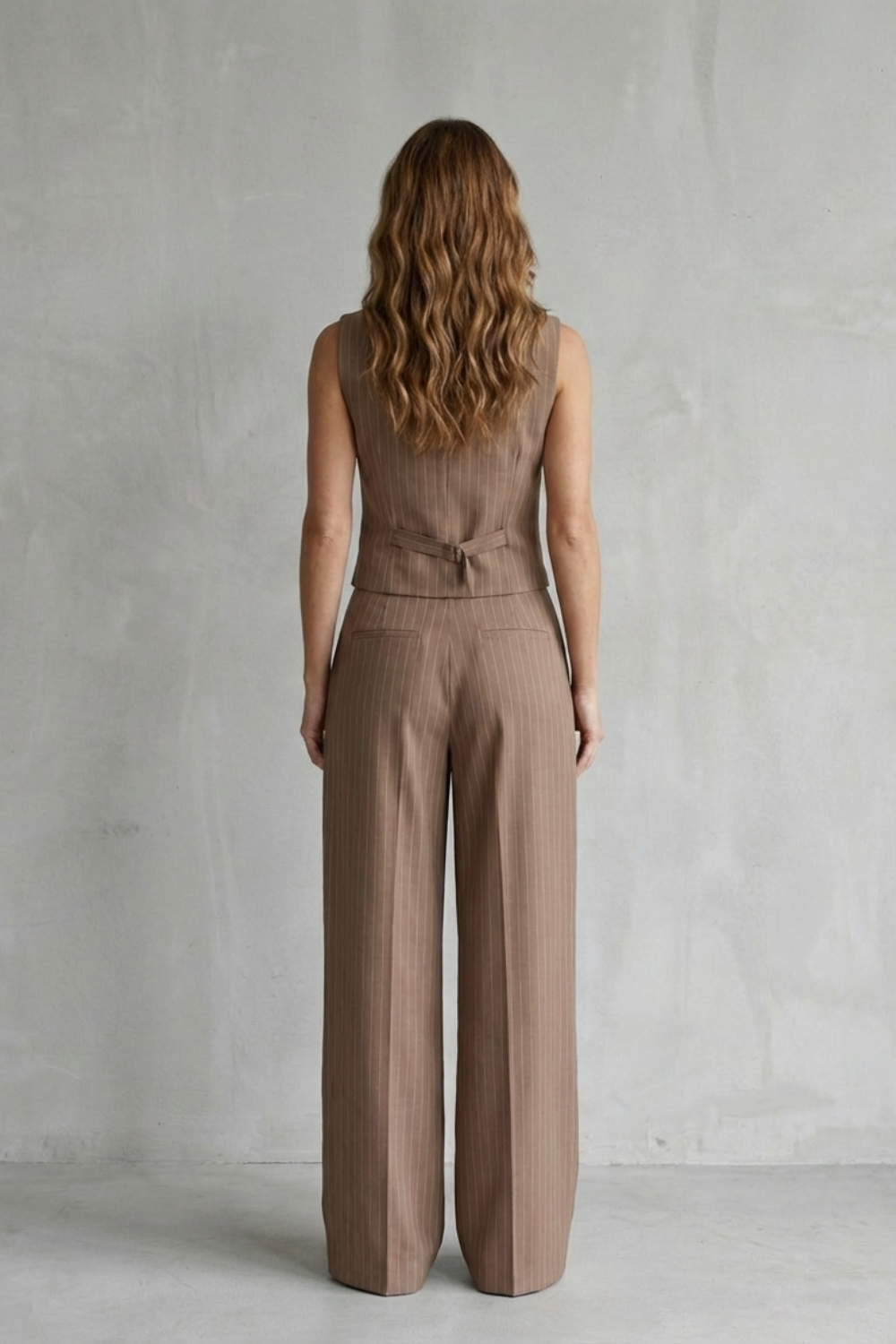 Isadora – Pinstripe Vest Suit Set – Modern Vintage Edge-10510602207575-OLVIA ROSE LONDON