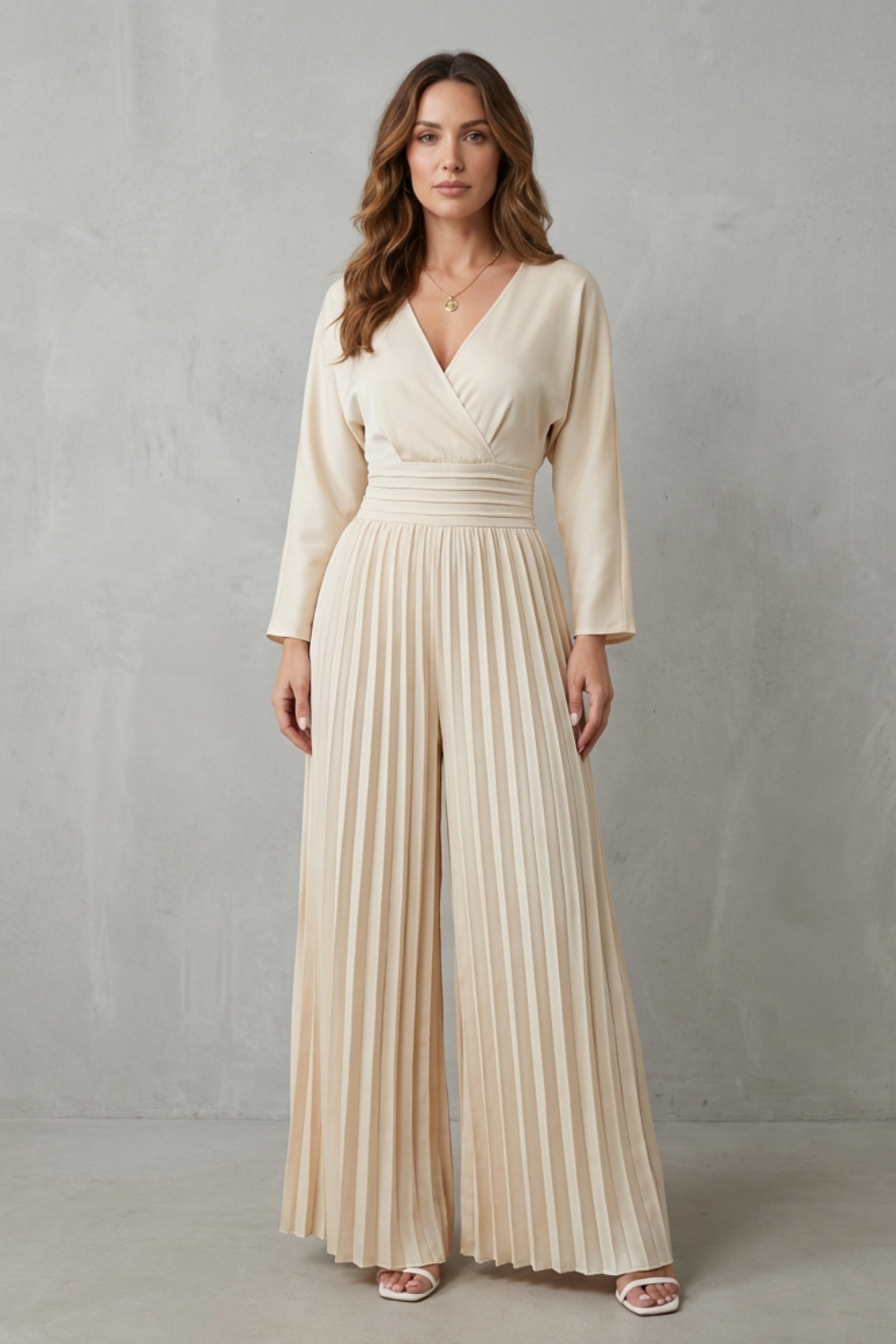 Isla – Pleated Wide-Leg Jumpsuit – Effortless Elegance-10494057972055-OLVIA ROSE LONDON
